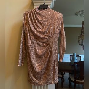 Asos Rose gold small sequin cocktail dress.
